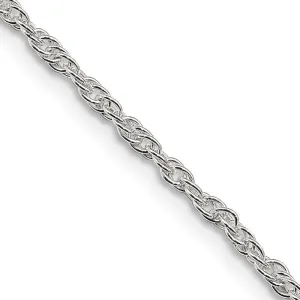 Sterling Silver 2mm Loose Rope Chain Necklace