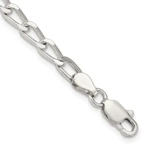 Sterling Silver 4.3mm Open Elongated Link Chain Bracelet