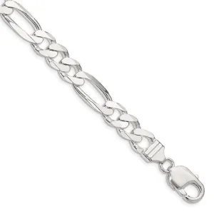 Sterling Silver 9mm Figaro Chain Bracelet