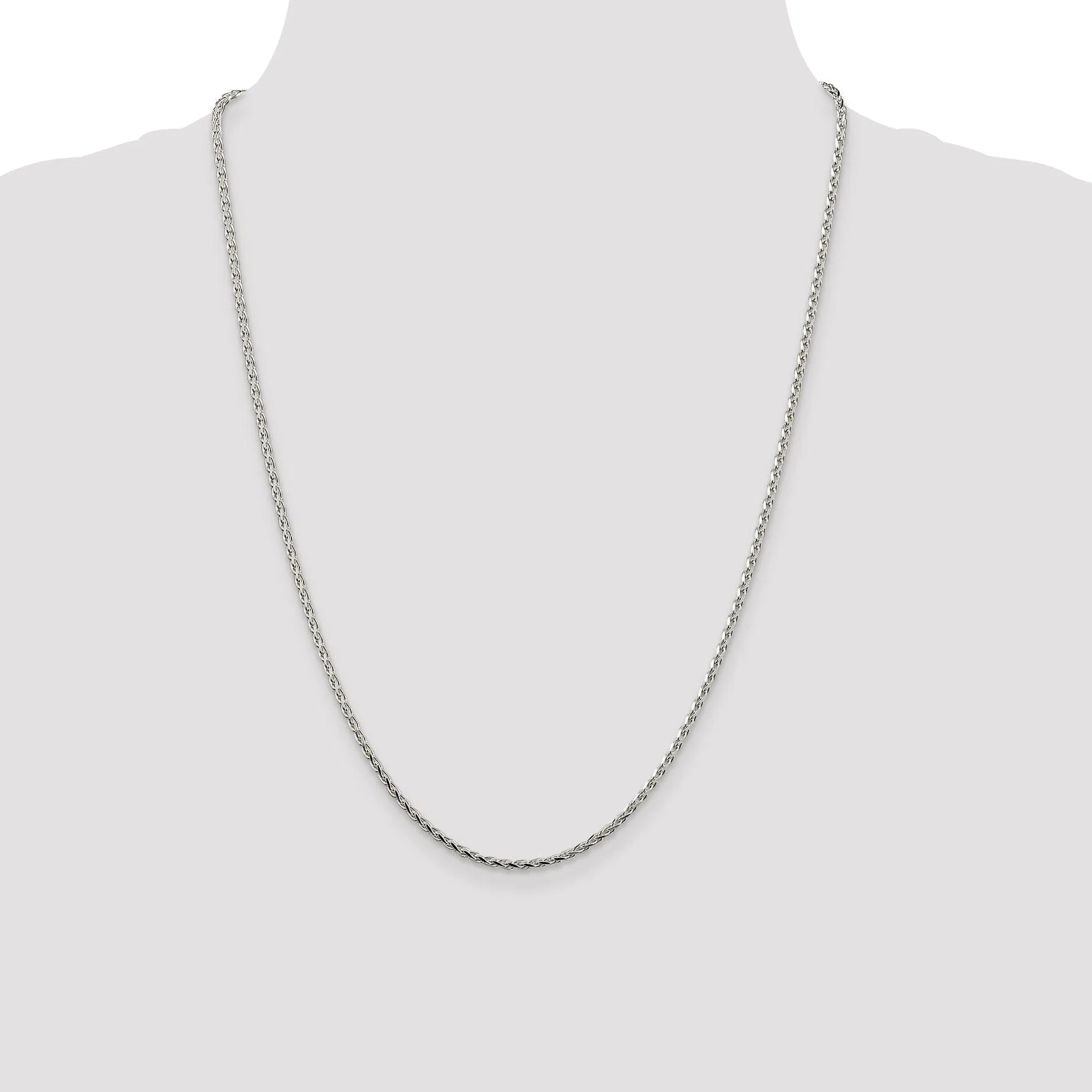 Sterling Silver D.C 2.15-mm Round Spiga Chain