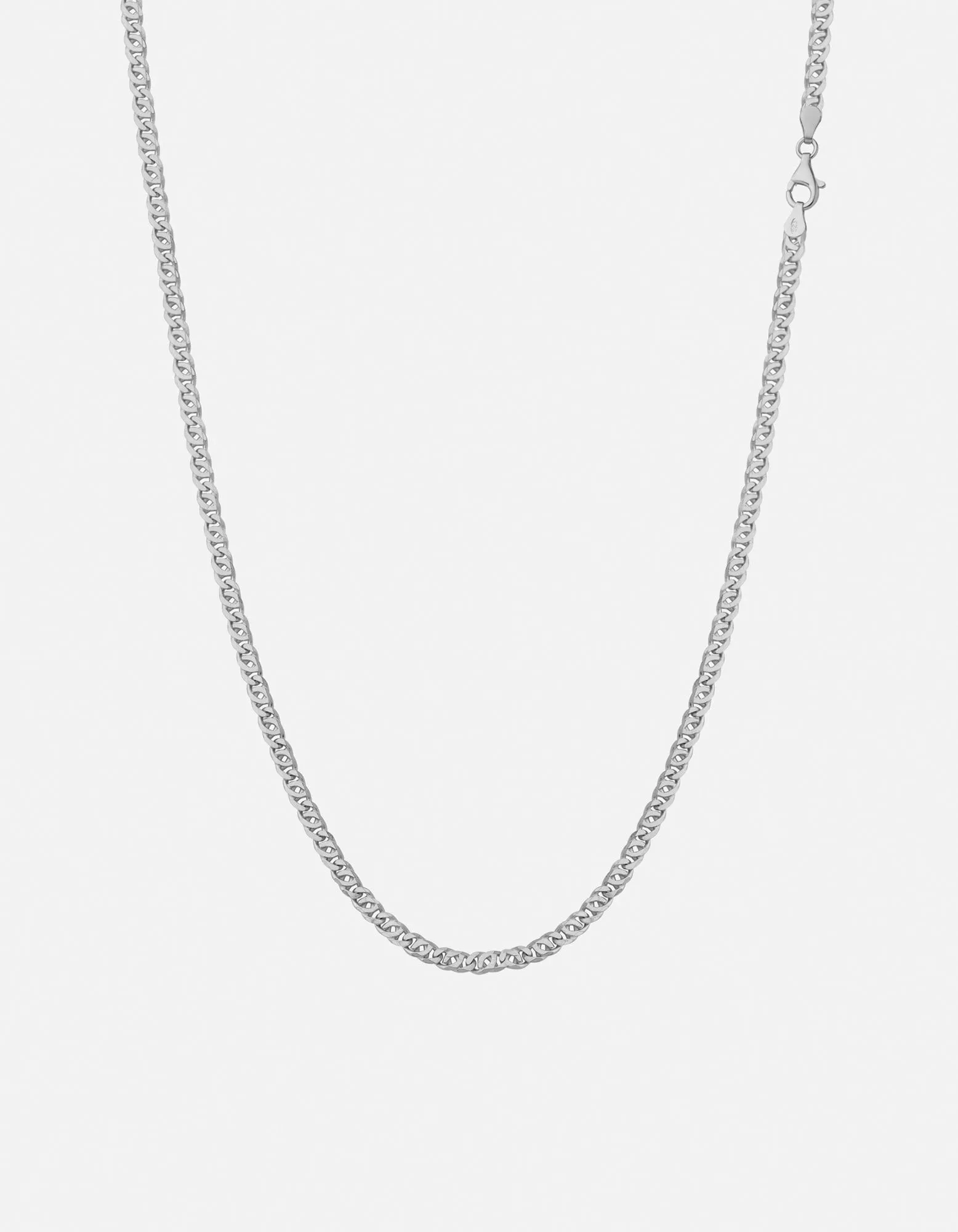 Track Chain Necklace, Sterling Silver