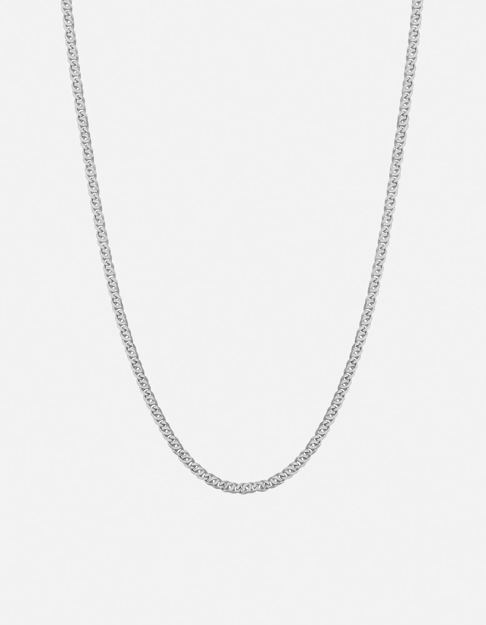 Track Chain Necklace, Sterling Silver