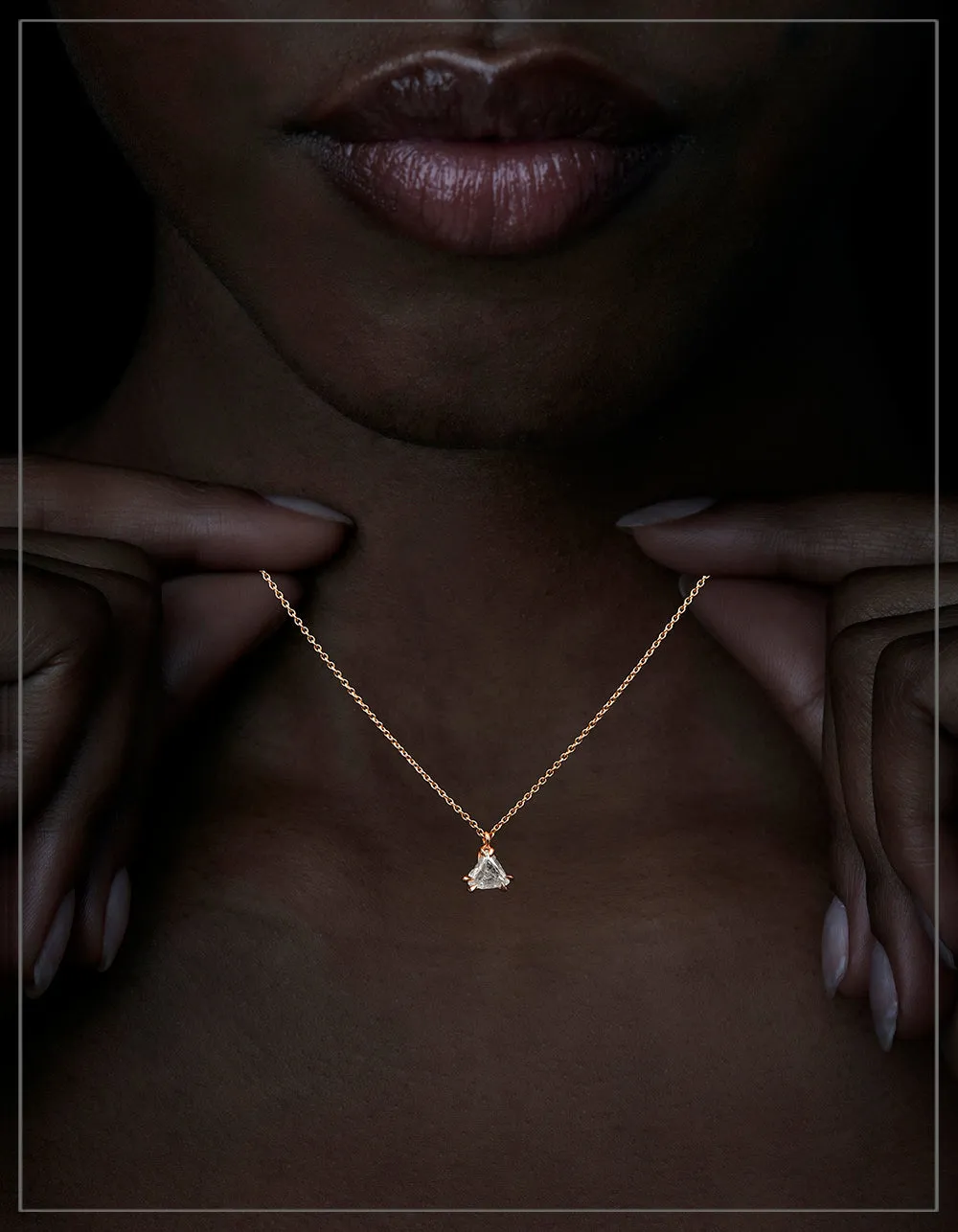 Understated Raw Diamond Rose Gold Necklace – 0.94 ct.