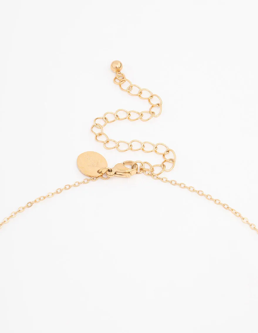 Waterproof Gold Plated Stainless Steel Pendant Heart Necklace