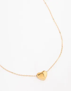 Waterproof Gold Plated Stainless Steel Pendant Heart Necklace