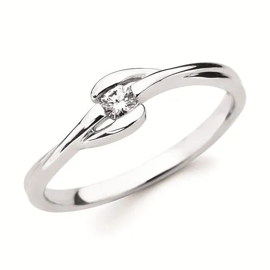 White Gold Diamond Harmony Promise Ring