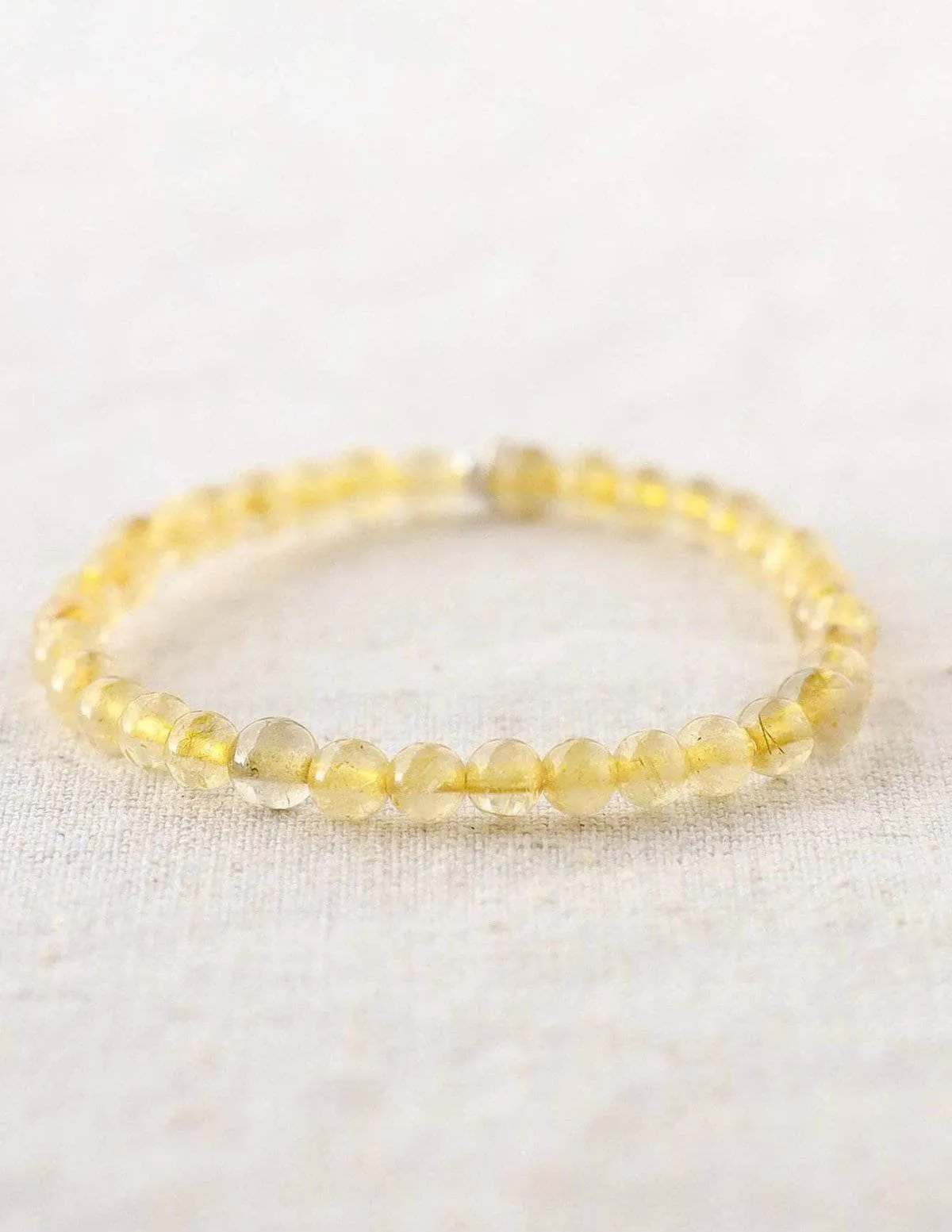 Yellow Rutilated Quartz Mini Gemstone Bracelet